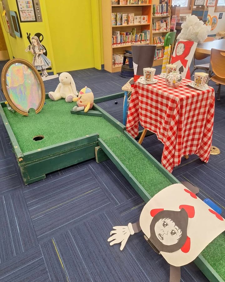 mini-golf course in the library