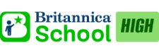 Britannica School: High School Edition green and navy online resource logo