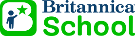 Britannica School navy and green online resource logo