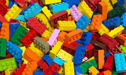 Assorted Lego bricks.
