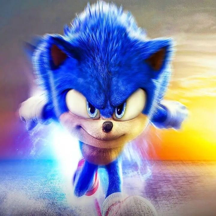 Sonic the Hedgehog running face forward.