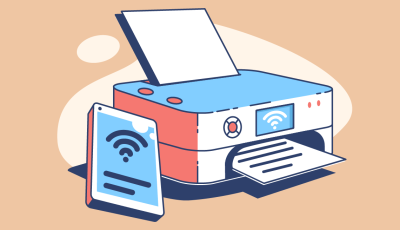 Printer with WiFi symbol