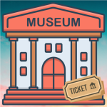 Museum building with ticket