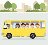 Children on school bus